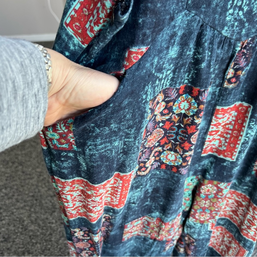 Cotton Blend Boho Patchwork Overalls - image 8